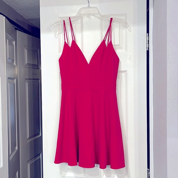 NBD the XNaven twins Hot Pink Fit and Flare Mini Dress. Back Zipper Lined. SM - Picture 7 of 14
